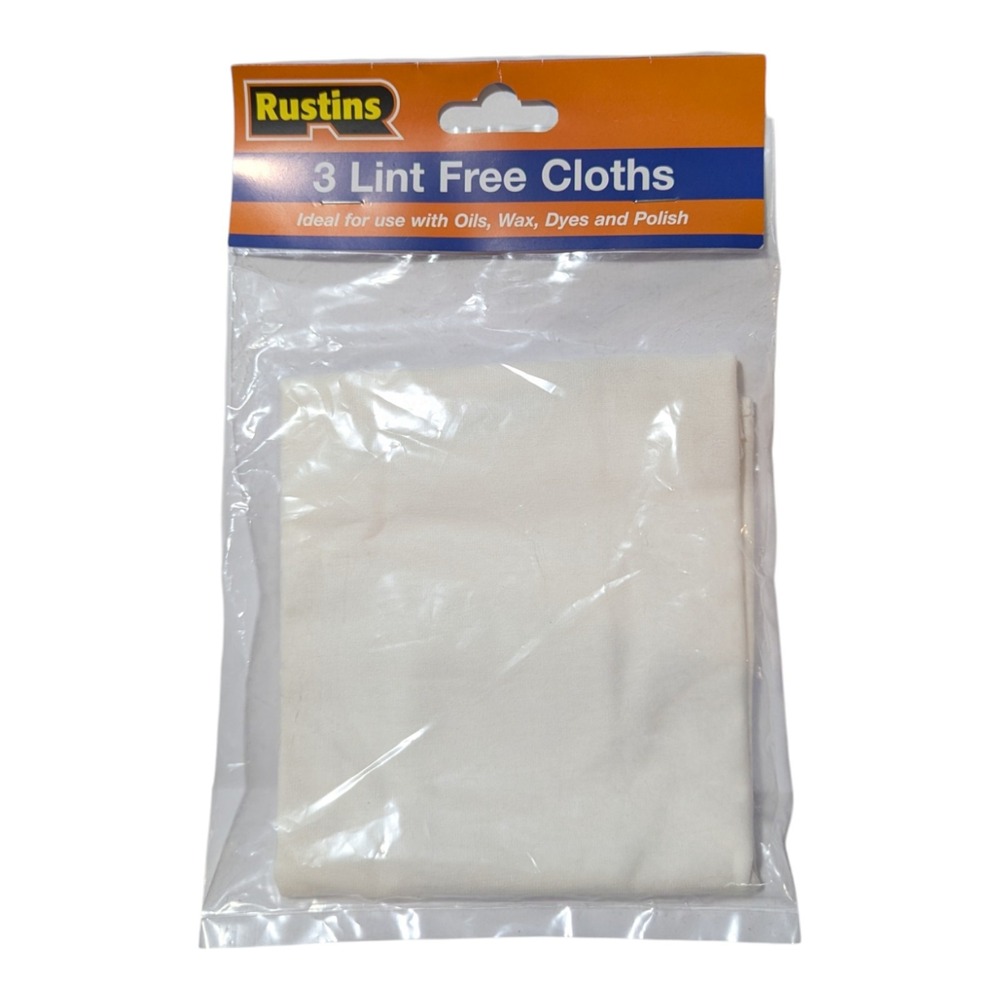 Rustins 3 Lint Free Cloths - Use With Oil,‎ Wax, Dye, & Polish
